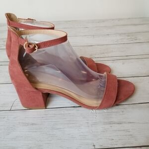 Lulus Harper Rusty Rose Faux Suede Ankle Strap Heels